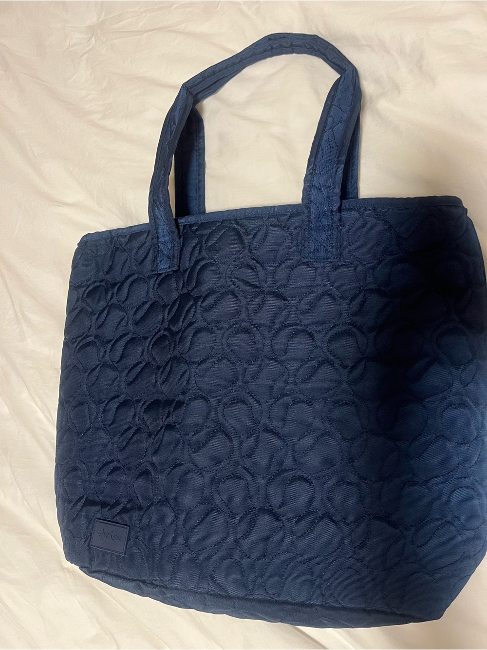 Quilted Navy Ame & Lulu Tennis/Pickleball Tote Bag